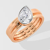 2 Ct Angular Pear Bezel Ring
