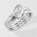 2 Ct Angular Pear Bezel Ring
