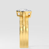 2 Ct Angular Pear Bezel Ring