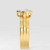 2 Ct Angular Pear Bezel Ring
