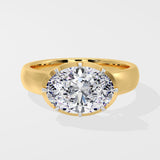 3 Ct Oval East-West Ring