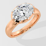 3 Ct Oval East-West Ring