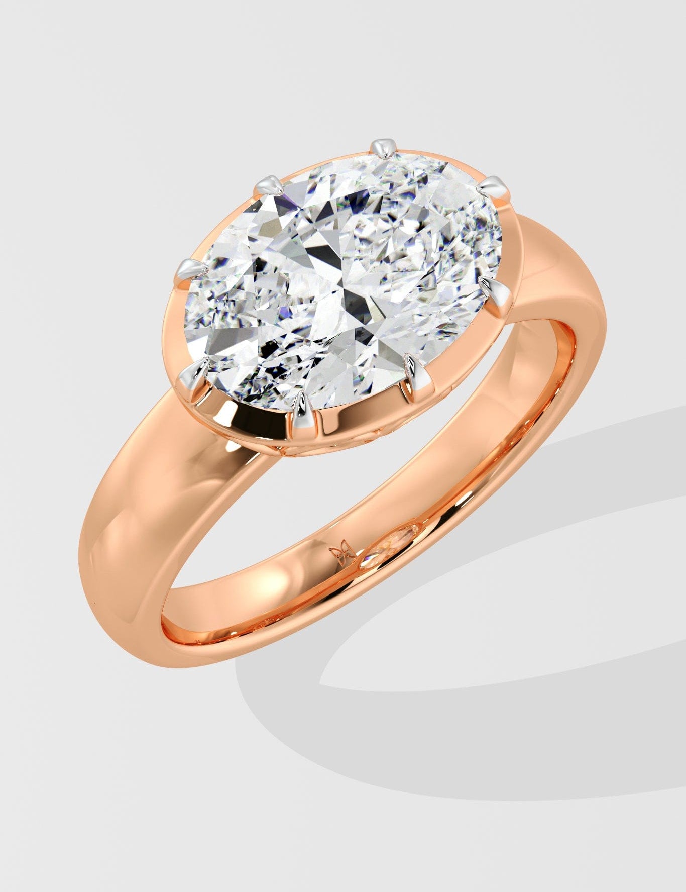 3 ct Oval East-West Ring