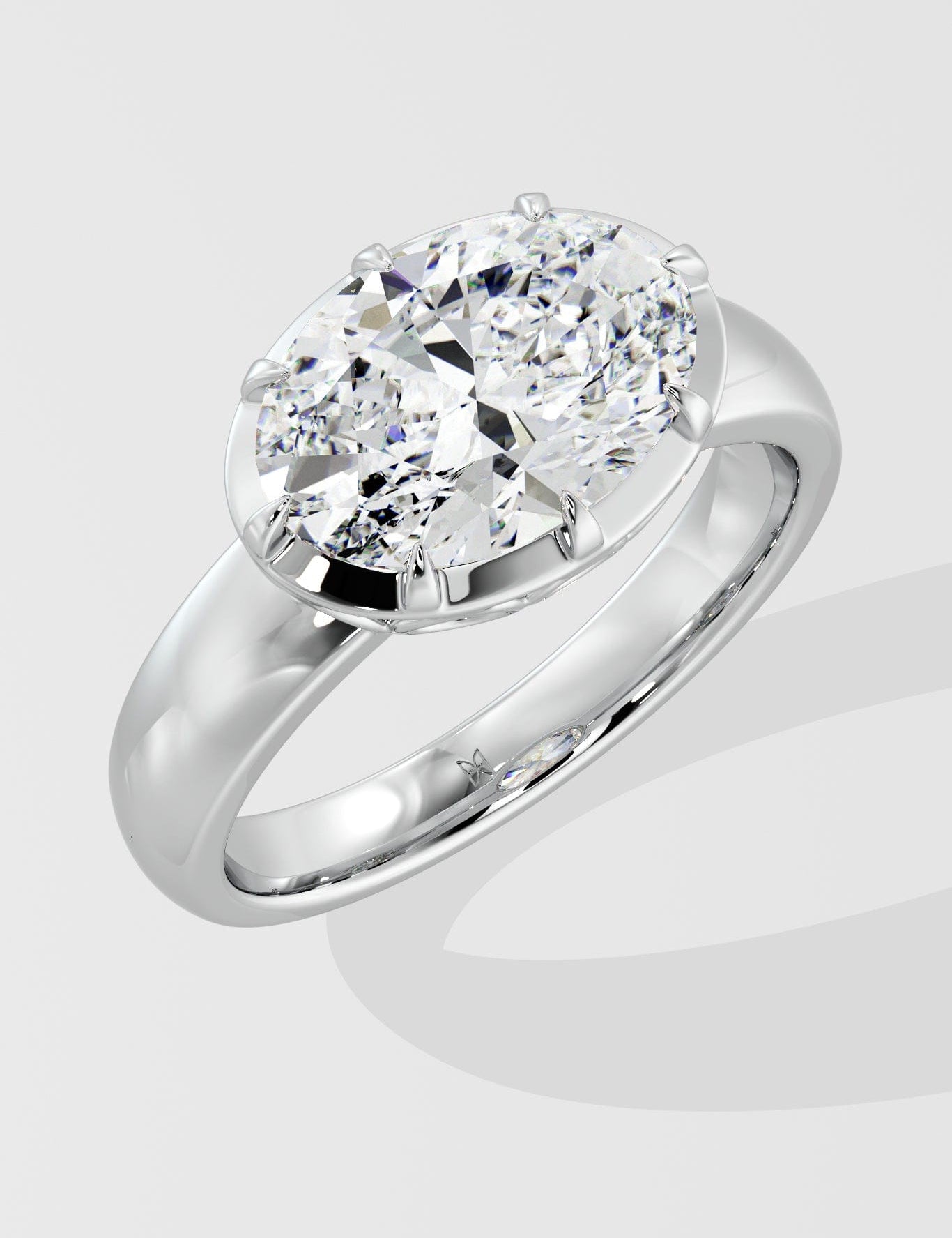 3 ct Oval East-West Ring