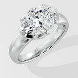 3 Ct Oval East-West Ring