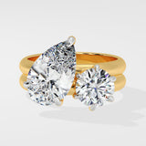 Pear and Round Toi-et-Moi Ring