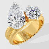 Pear and Round Toi-et-Moi Ring