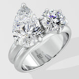 Pear and Round Toi-et-Moi Ring