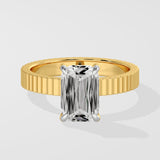 2 Ct Cushion Fluted Ring