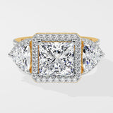 3 Ct Princess Trillion Diamond Ring