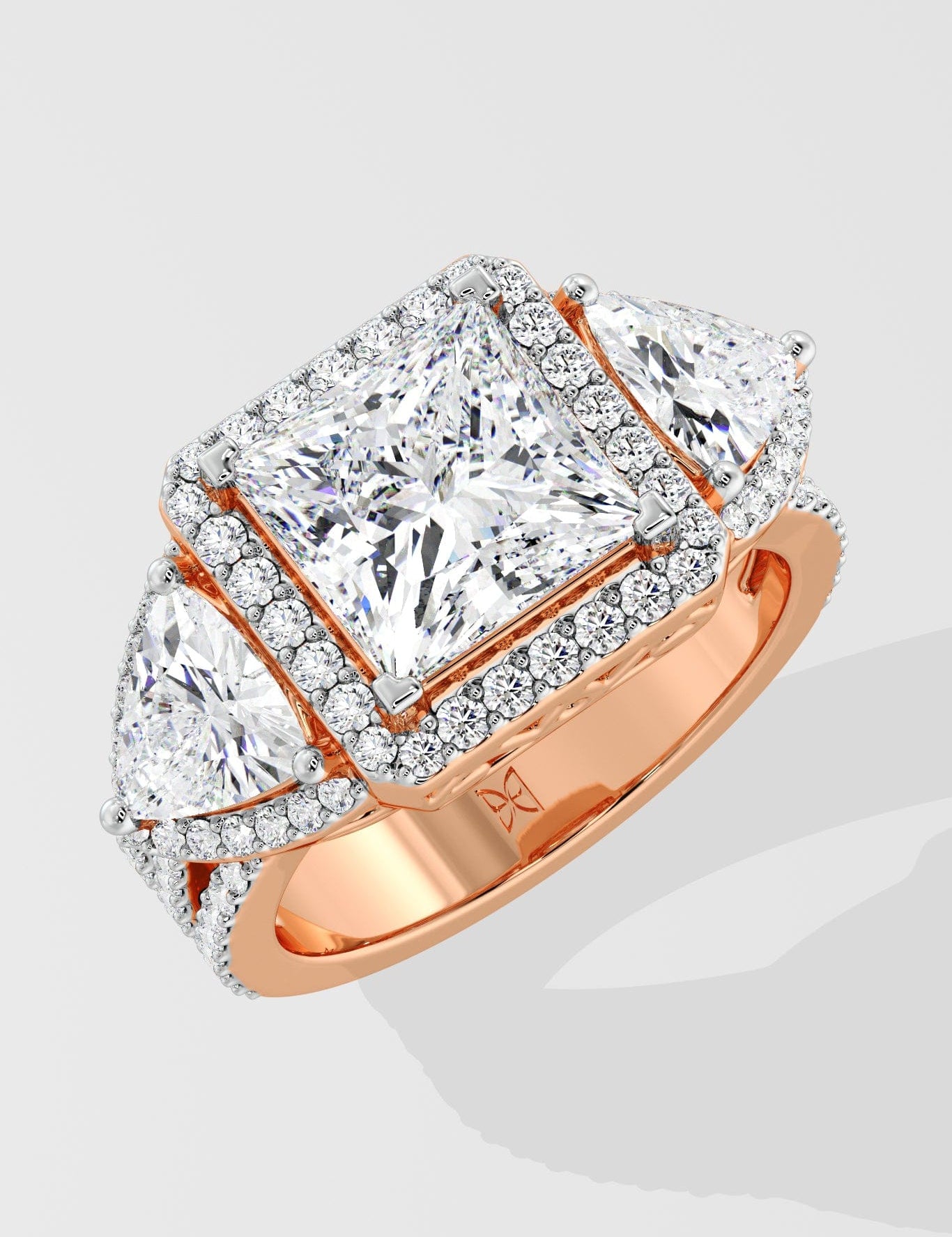 3 Ct Princess Trillion Diamond Ring