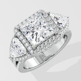 3 Ct Princess Trillion Diamond Ring