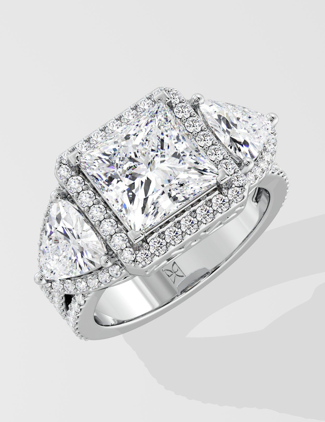 3 Ct Princess Trillion Diamond Ring
