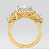 3 Ct Princess Trillion Diamond Ring
