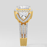 3 Ct Princess Trillion Diamond Ring