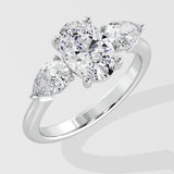 1 ct Oval Ternate Ring