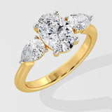 1 Ct Oval Ternate Ring