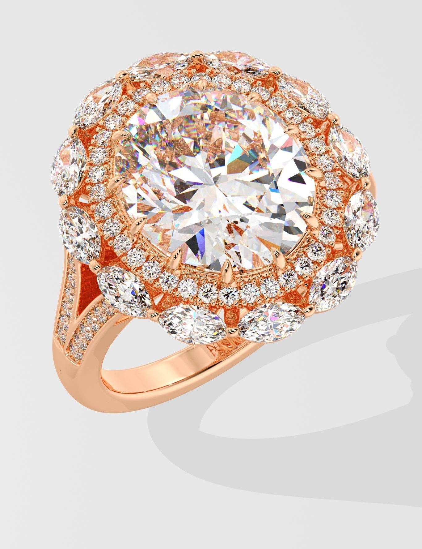 7 Ct Asteria Halo Ring - House of Quadri
