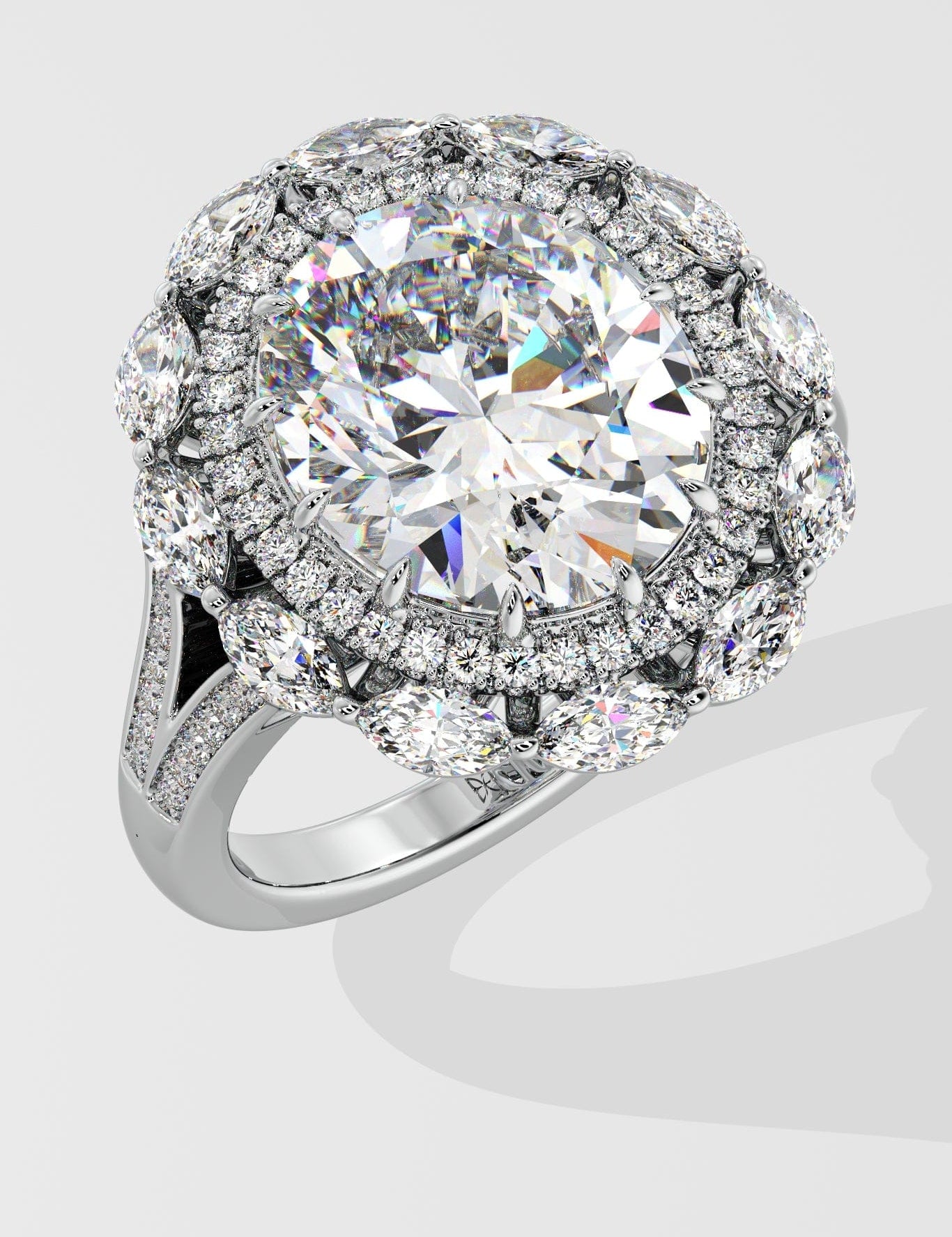 7 Ct Asteria Halo Ring - House of Quadri