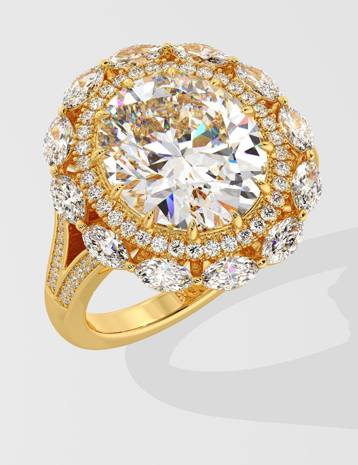 7 Ct Asteria Halo Ring - House of Quadri