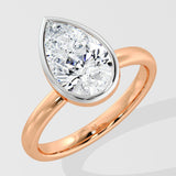 2 ct Pear Bezel Diamond Ring