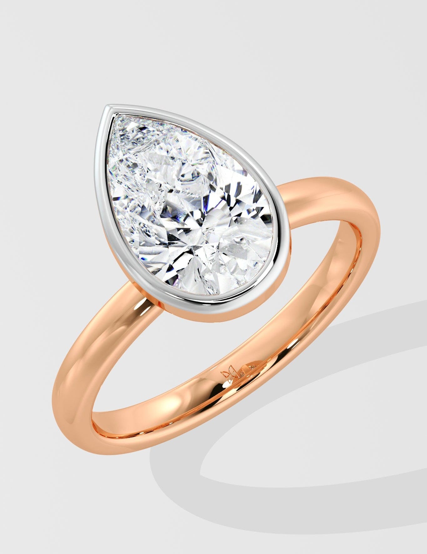 2 ct Pear Bezel Diamond Ring