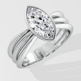 1.5 Ct Marquise Orbit Diamond Ring