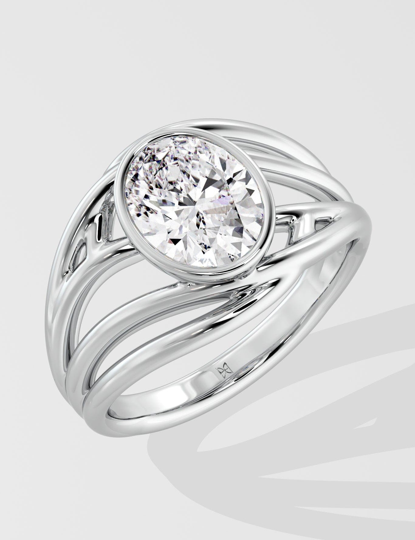 2 ct Oval Tidal Diamond Ring