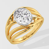 2 ct Oval Tidal Diamond Ring