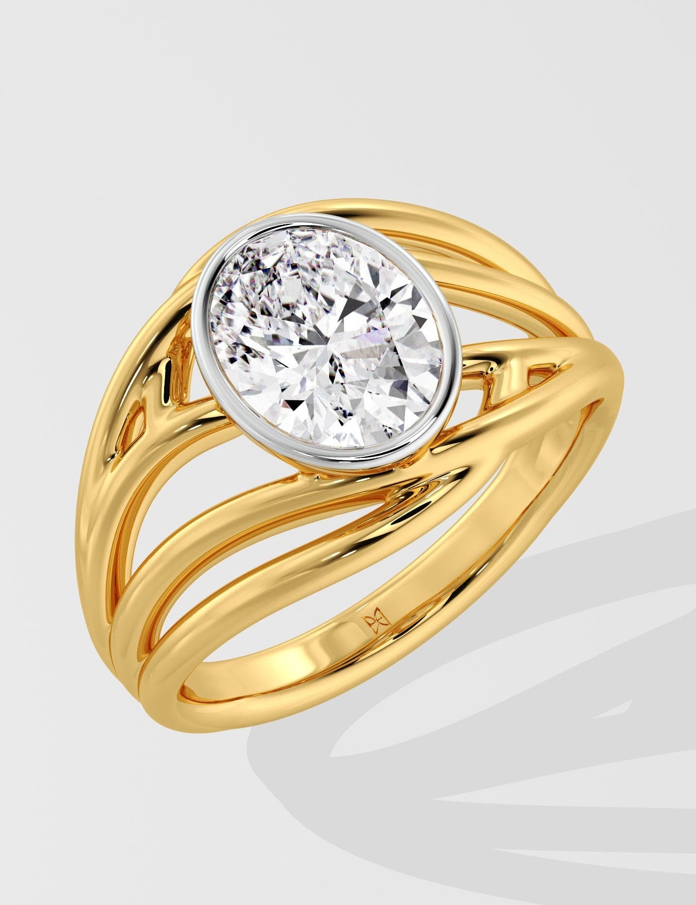 2 ct Oval Tidal Diamond Ring