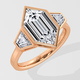 3 Ct Hexa Bezel Ring