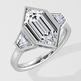 3 Ct Hexa Bezel Ring