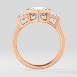 3 Ct Hexa Bezel Ring
