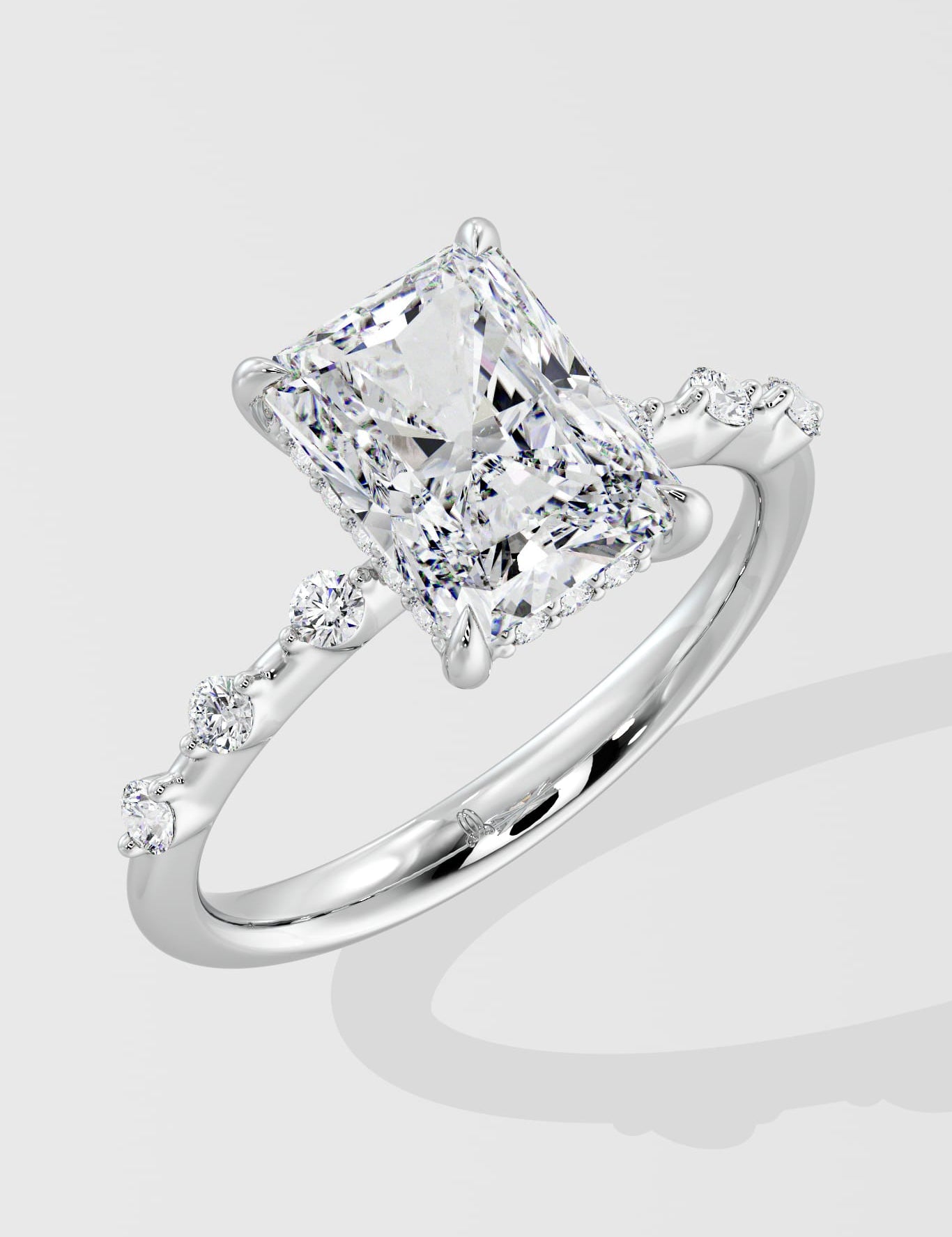 2 Ct Radiant Spaced Ring - House of Quadri