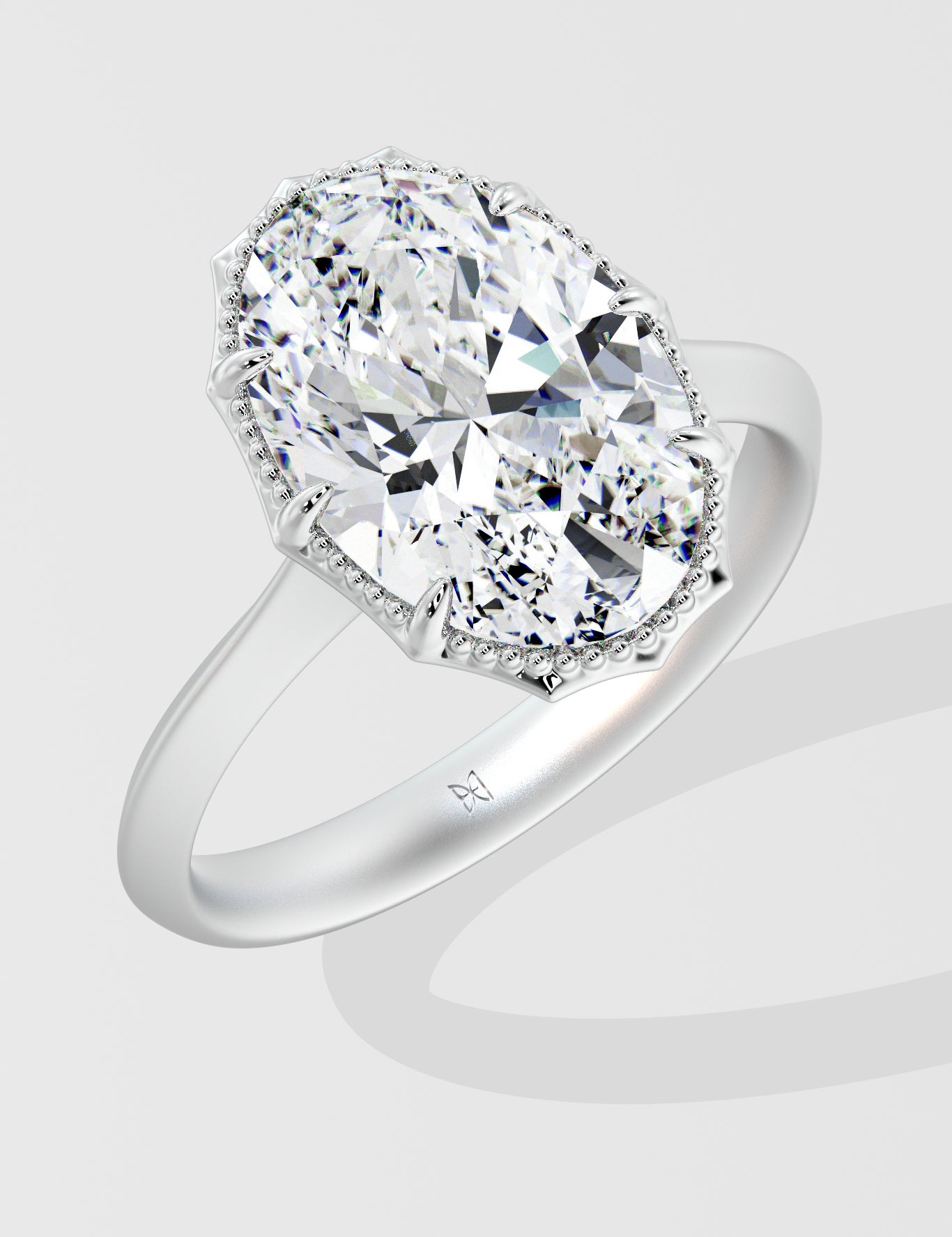 3 Ct Oval Epoque Ring