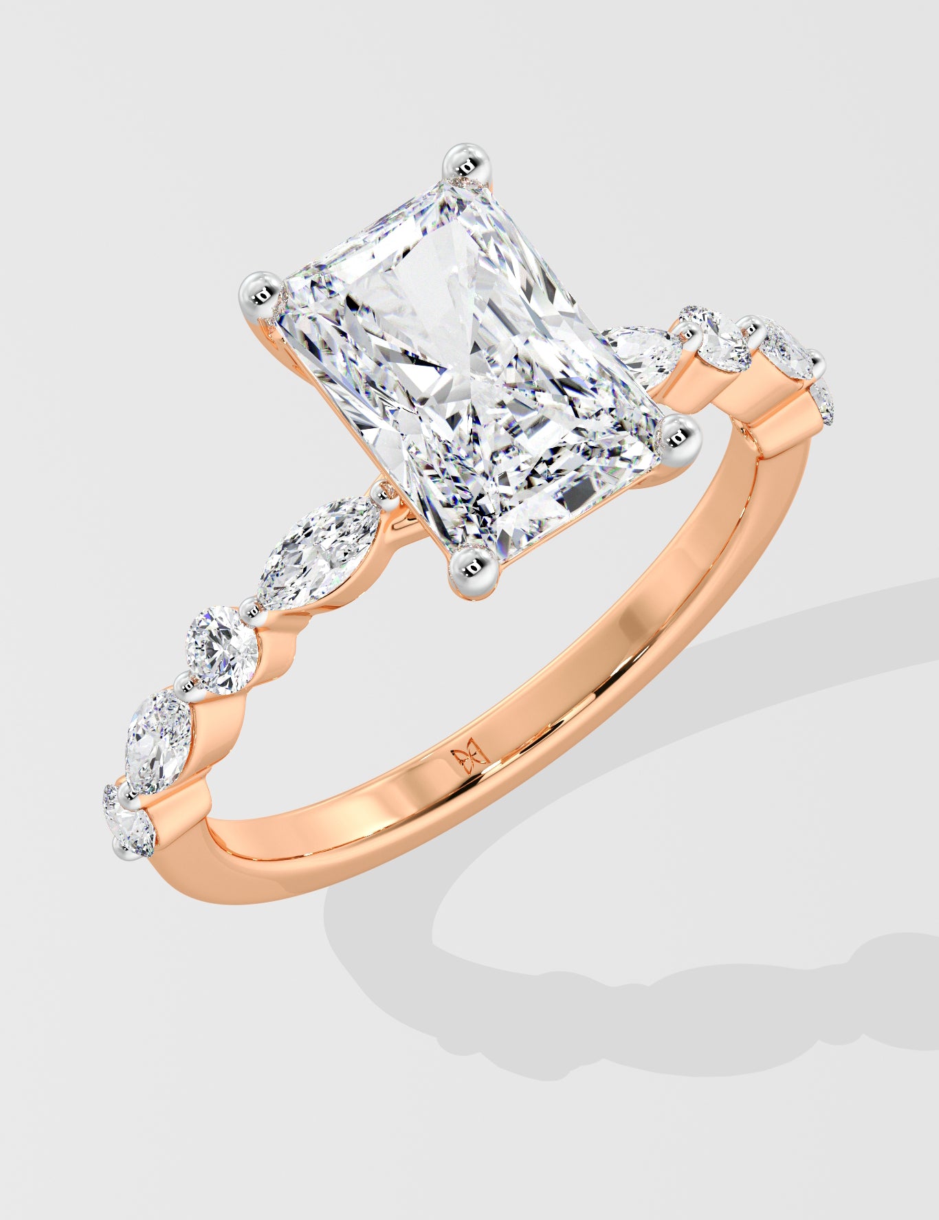 2 Ct Radiant Askew Solitaire Ring
