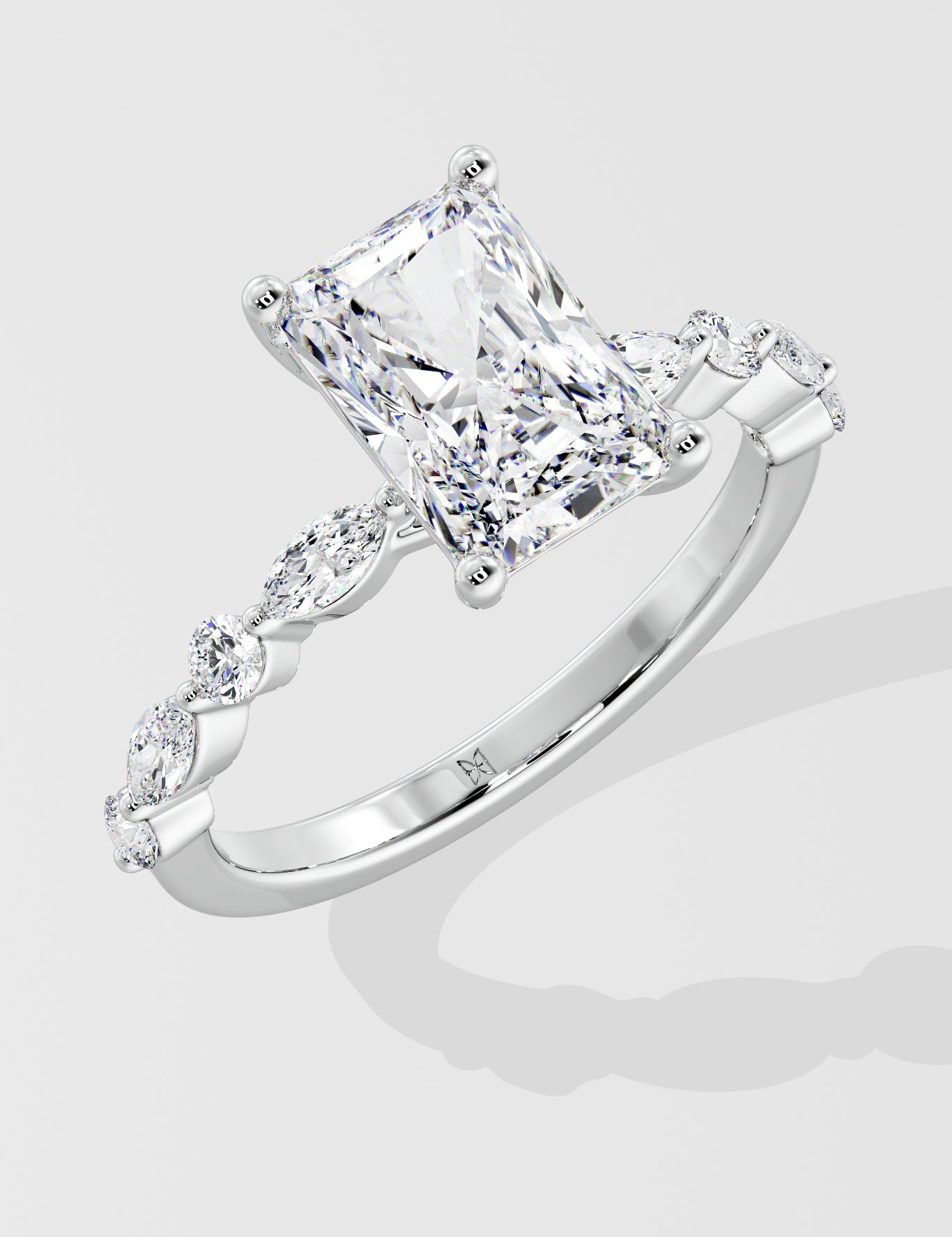 2 Ct Radiant Askew Solitaire Ring