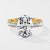 4 Ct Oval Solitaire Pave Ring