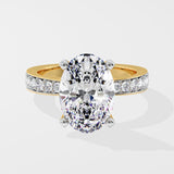 4 Ct Oval Solitaire Pave Ring