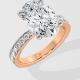 4 Ct Oval Solitaire Pave Ring