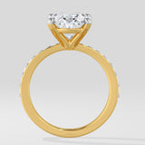 4 Ct Oval Solitaire Pave Ring