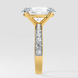 4 Ct Oval Solitaire Pave Ring