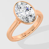 2 Ct Oval Bezel Ring