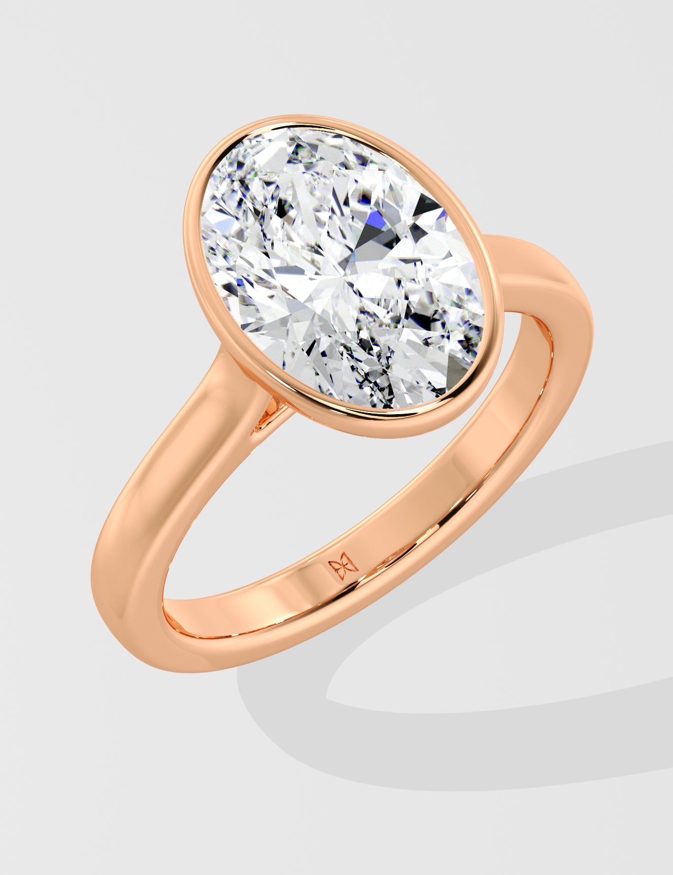 2 Ct Oval Bezel Ring