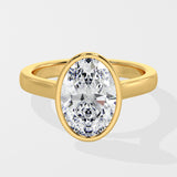 2 Ct Oval Bezel Ring