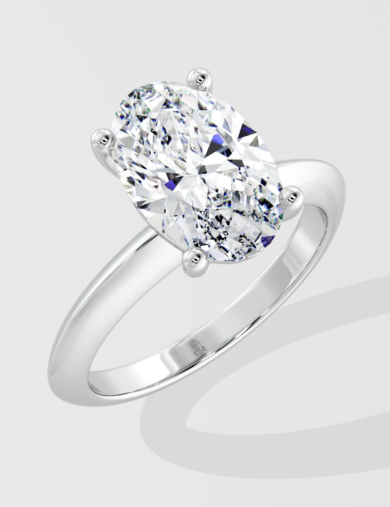 2.5 Ct Oval Edge Solitaire Ring - House of Quadri