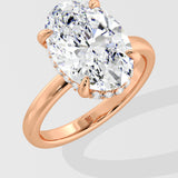 4 Ct Oval Hidden Halo Ring