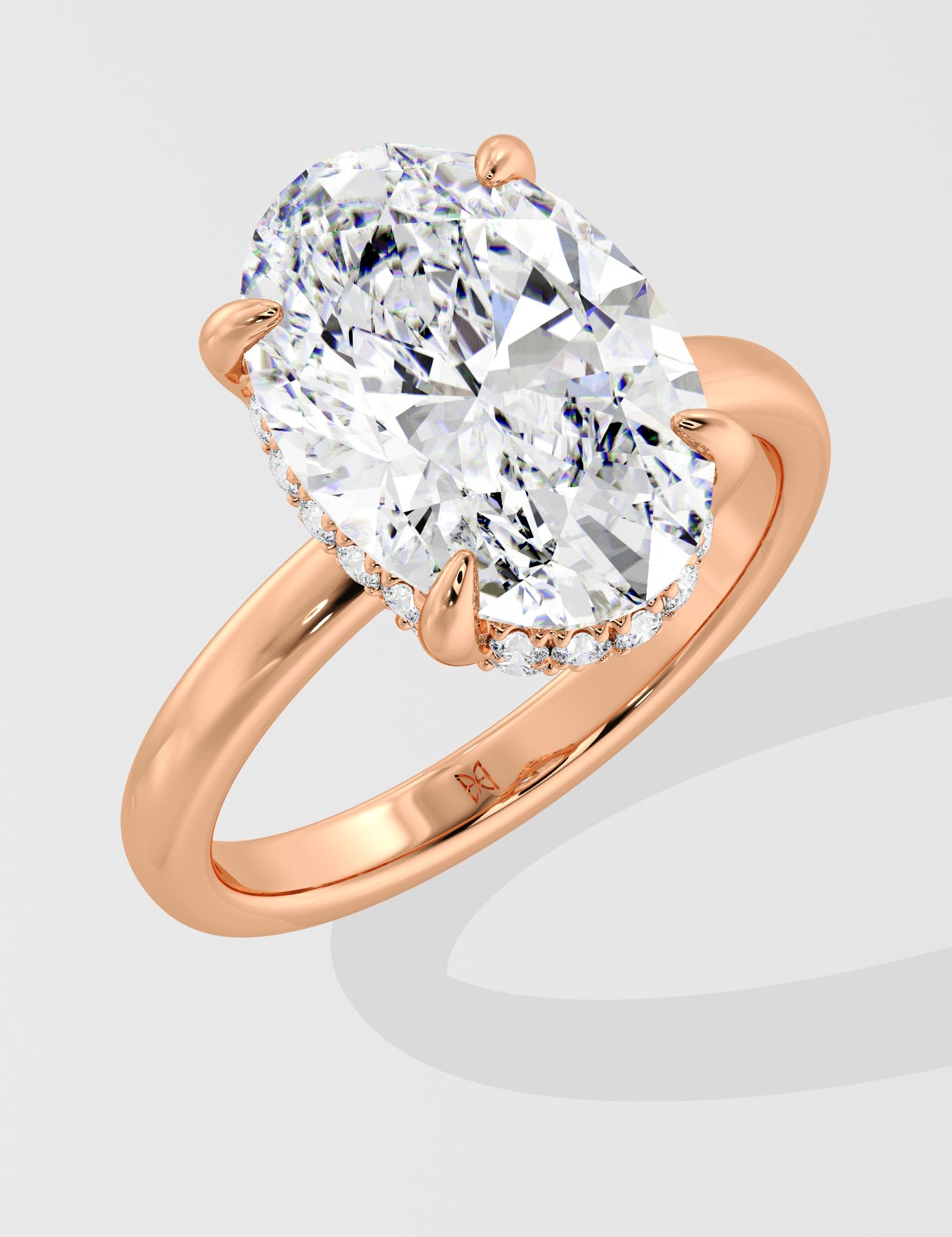 4 Ct Oval Hidden Halo Ring