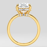 4 Ct Oval Hidden Halo Ring