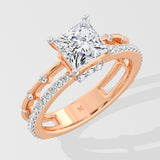 2 Ct Princess Twin Row Solitaire Ring